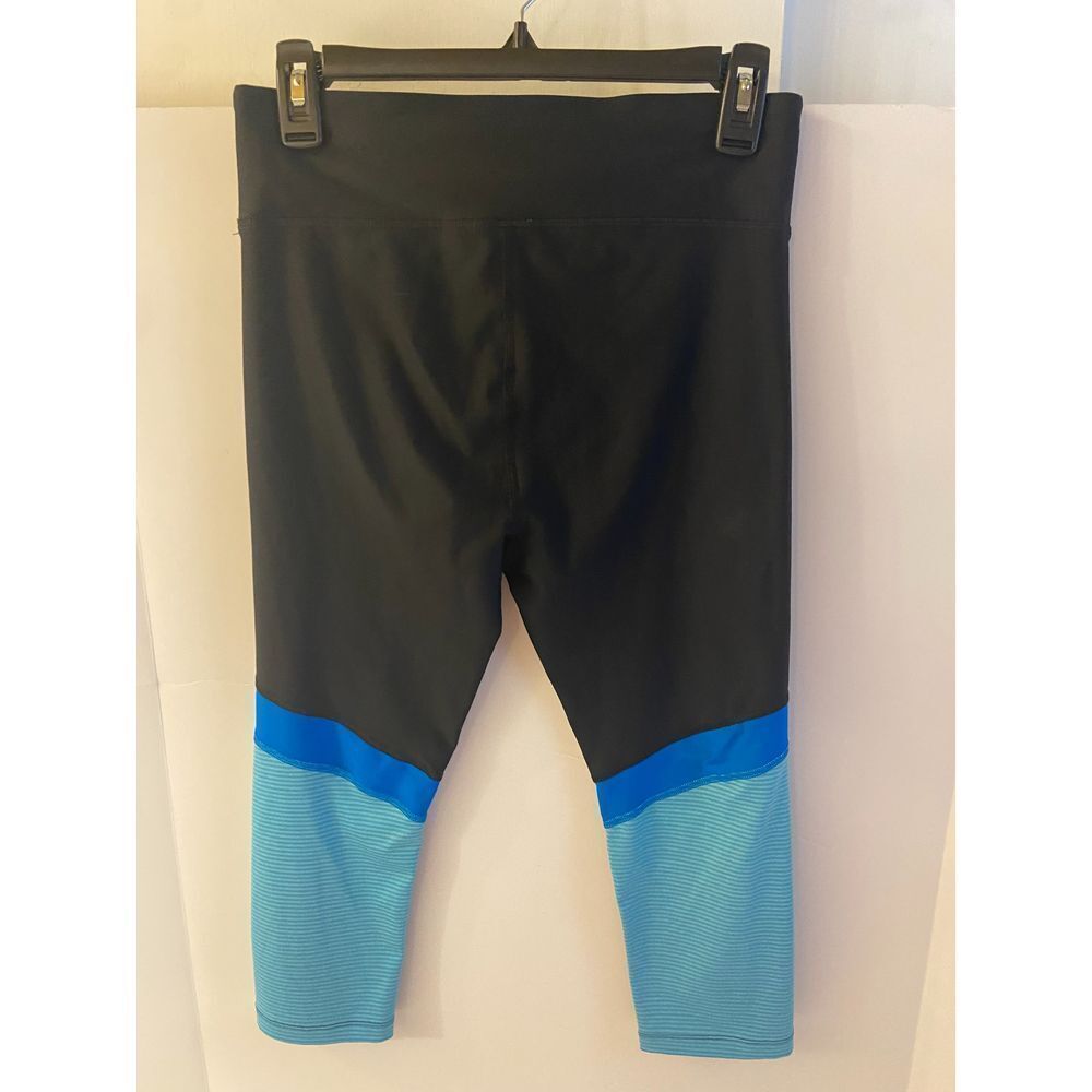 UA Under Armour Compression Capri Pants HeatGear MD/M Black Turquoise Medium